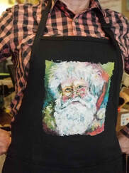 painting apron with Santa image